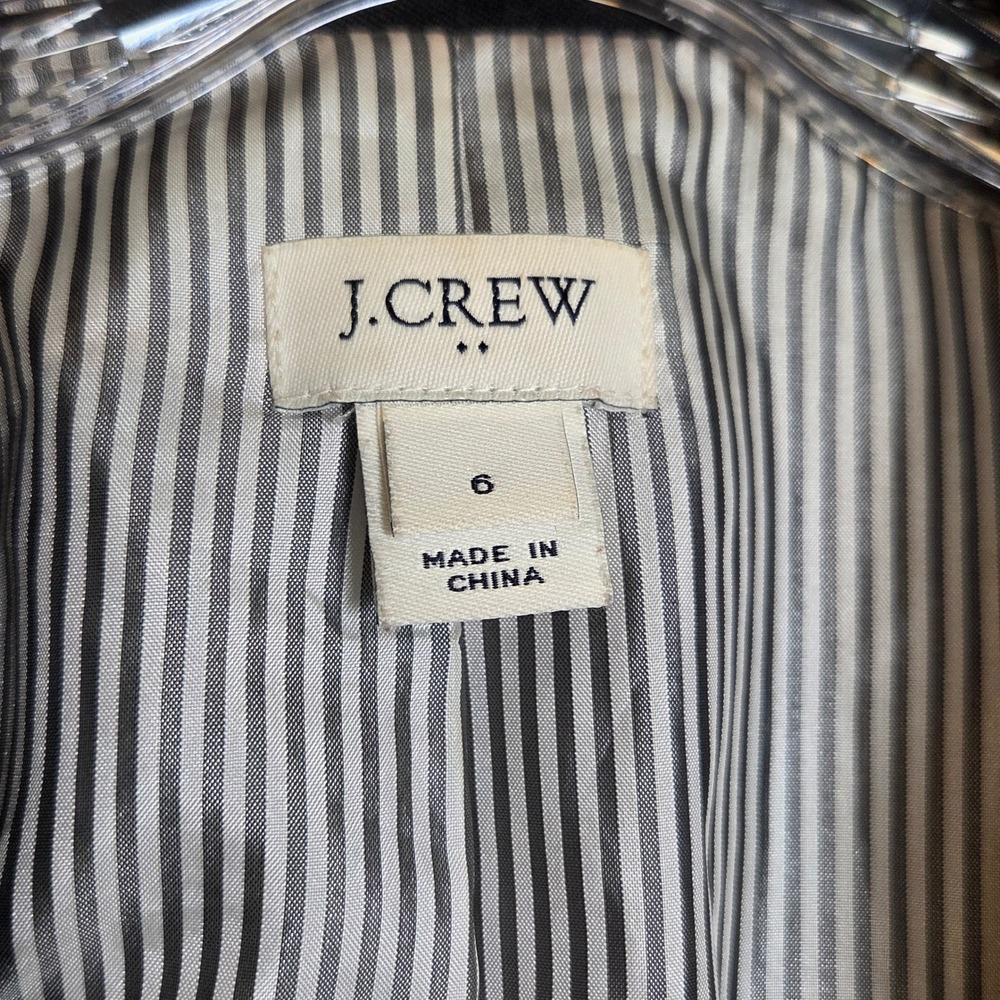 J.Crew Women 6 Preppy Dark Academia Schoolboy Blazer Black Gold Crest Button - Picture 5 of 10